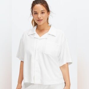 FABLETICS SET - Island Terry Boxy Cut Top & Towel Terry Shorts in White (L)